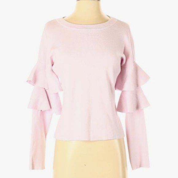 Romeo & Juliet Couture Tops - Romeo & Juliet Couture Pink Ruffle Sweater